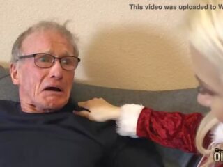 70 year old man fucks 18 year old Ms she swallows all his cum