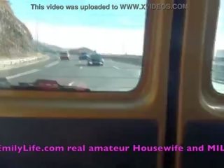 Livecam from a amateur MILF housewifes car Emily