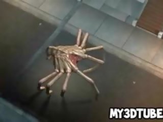 ماكر 3d شقراء enchantress مارس الجنس بواسطة اثنان أجنبي spiders