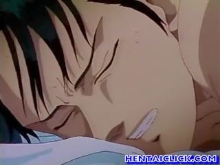 Hentaï écolier obtient son étroit cul baisée en lit